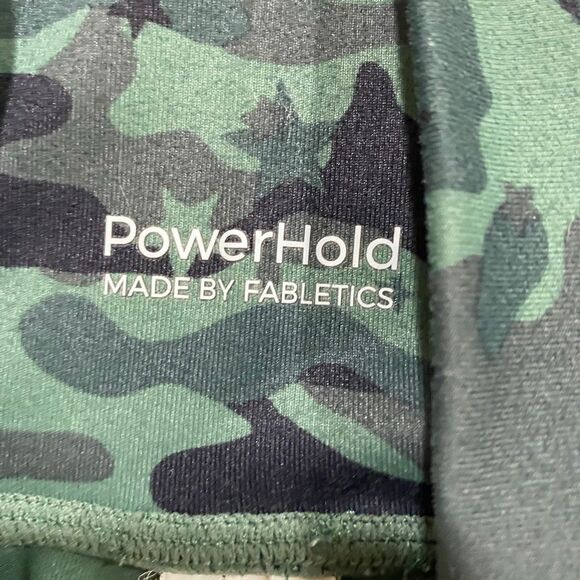Fabletics PowerHold Leggings Size Small | Green Camo High Rise Compression Worko - Picture 3 of 8